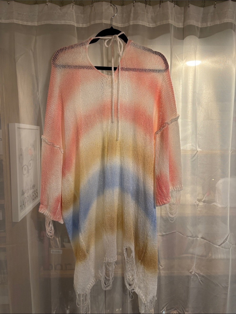 66. Pol Pastels Distressed Oversized Cardigan Kimono - Picture 4 of 6